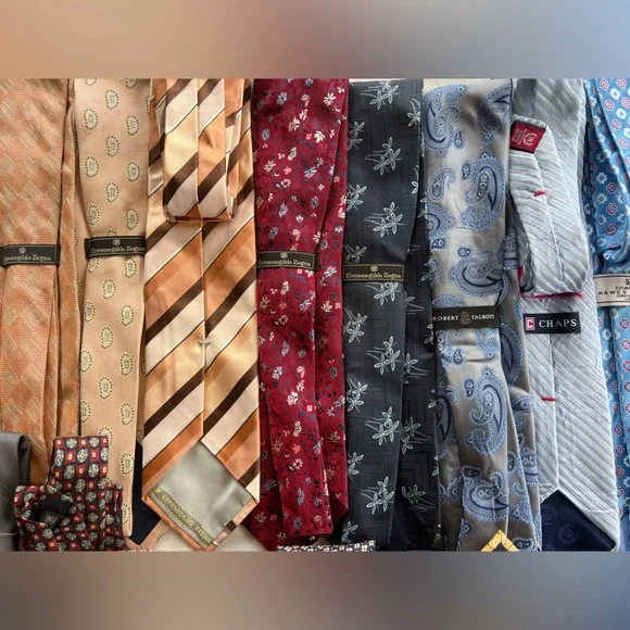 25 100% silk ties. Zegna, Dior, Saks, and more